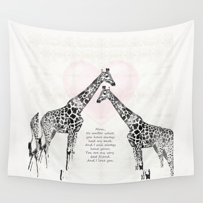 Mom Has Your Back - Mother Love Art Wall Tapestry