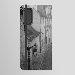 Foggy Beaune, Burgundy region, France | Narrow cobblestone street Android Wallet Case