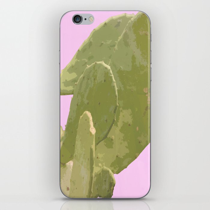 Green cactus on a pink background #decor #society6 #buyart iPhone Skin