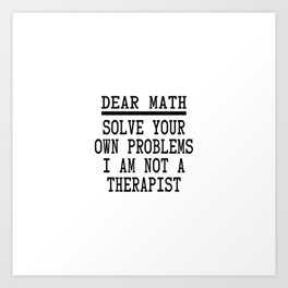 Dear Math Art Print