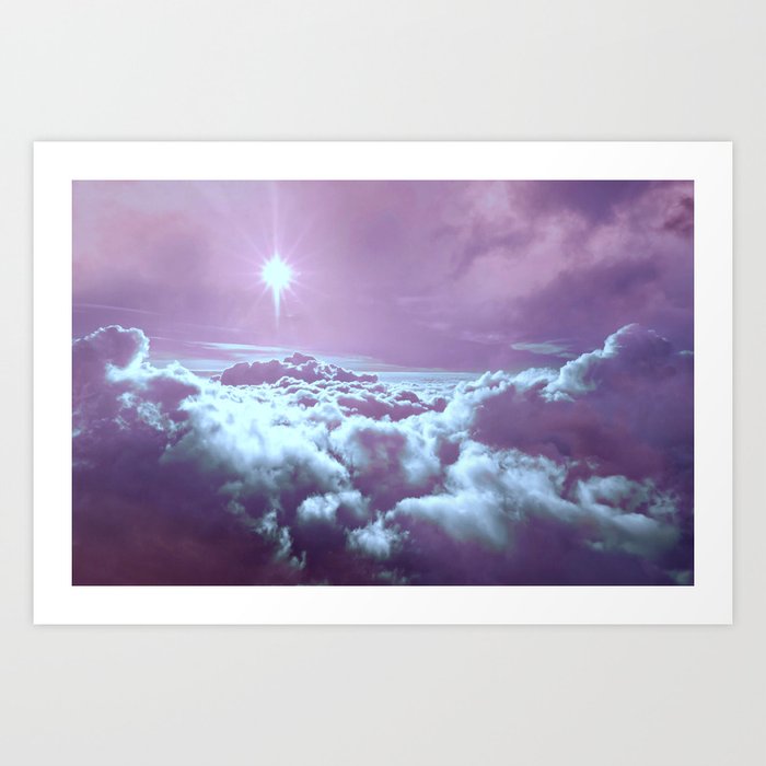 Mystic Clouds Lavender Aqua Art Print