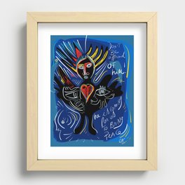 Black Angel Hope and Peace for All Street Art Graffiti Recessed Framed Print