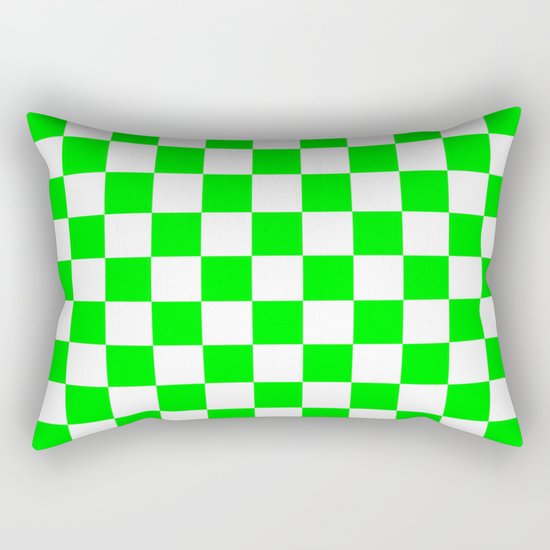 Checker (Green/White) Rectangular Pillow