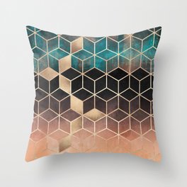 Ombre Dream Cubes Throw Pillow