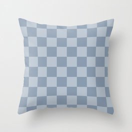 Dusty Blue Checkerboard Throw Pillow