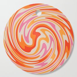70s Retro Swirl Color Abstract Cutting Board