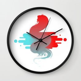 Red Blue Gradients Wall Clock
