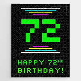 [ Thumbnail: 72nd Birthday - Nerdy Geeky Pixelated 8-Bit Computing Graphics Inspired Look Jigsaw Puzzle ]