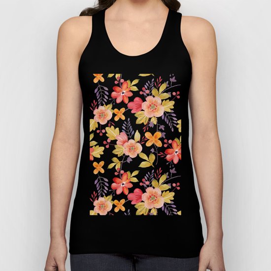 Flower Watercolor Pattern Unisex Tank Top