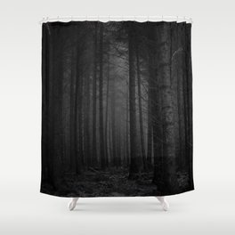 The Dense & Foggy Forest (Black and White) Shower Curtain