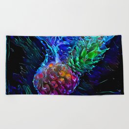 Pineapple: Splash Into Blacklight Beach Towel