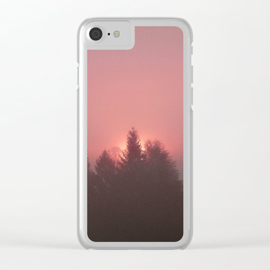 Sunrise on a foggy morning Clear iPhone Case