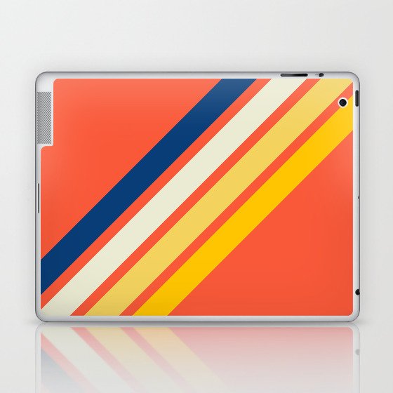 Oranga - Classic 70s Vintage Style Retro Summer Stripes Laptop & iPad Skin