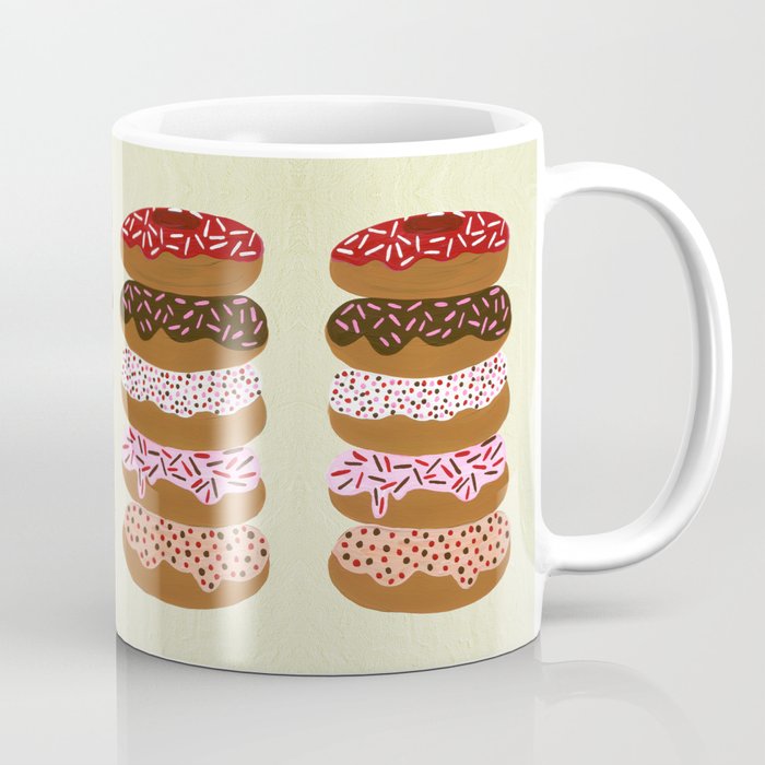 Stacked Donuts on Cream Coffee Mug