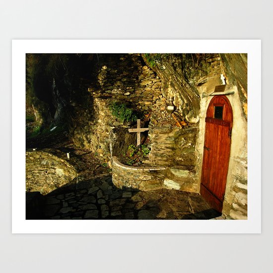 The Monastic Rock Hut of Elder Gerasimos of Kephalonia, Mount Athos Art Print