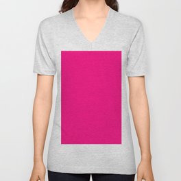 Bright Pink V Neck T Shirt