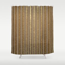 Golden Stripes Vintage Circus Luxury Pattern Shower Curtain