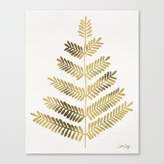 Gold Leaflets Canvas Print