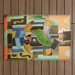 African King, Harlem Renaissance African American masterpiece portrait painting by Josef Čapek Outdoor Rug