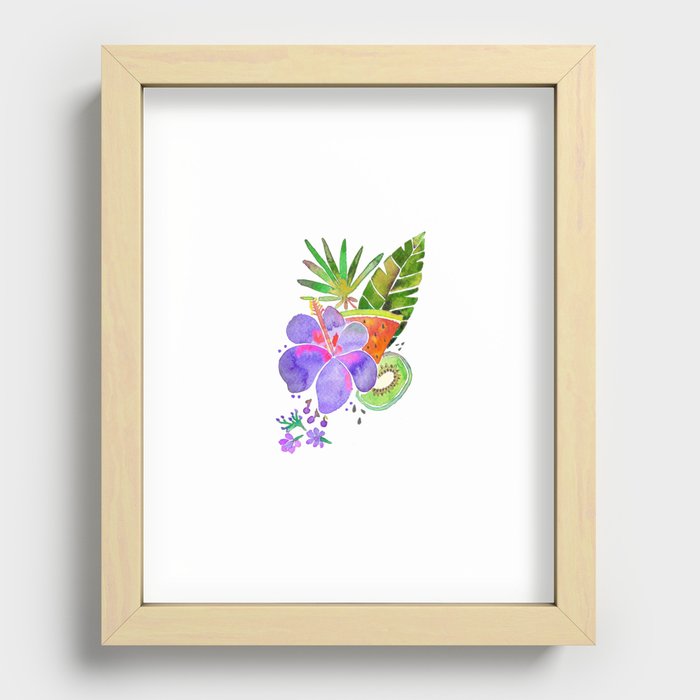 hibiscus and watermelon Recessed Framed Print