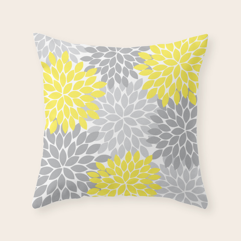 yellow gray pillows