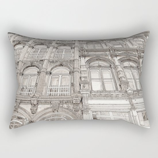 Facades - line art Rectangular Pillow