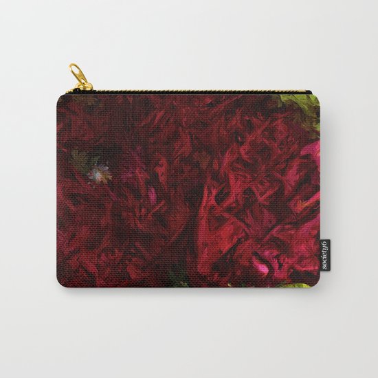 Red Flower in the Shadows and Bright Green Leaves Carry-All Pouch