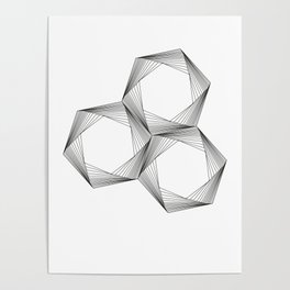 crazy hexagons Poster
