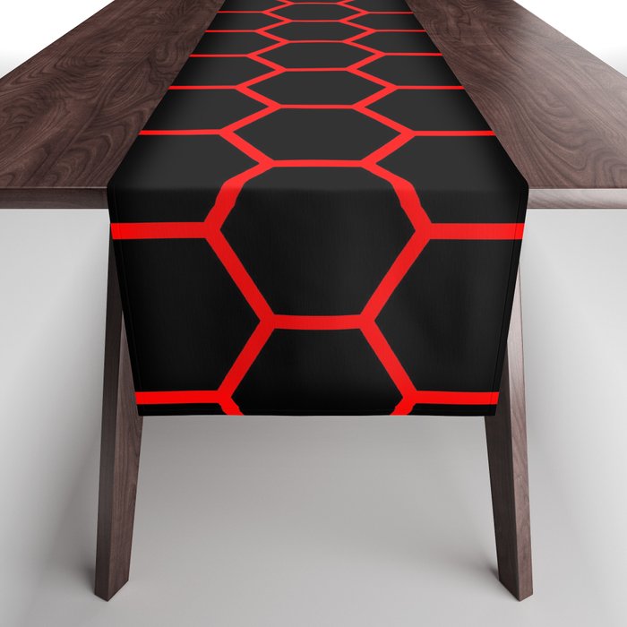 Honeycomb (Red & Black Pattern) Table Runner