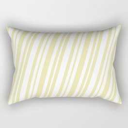 [ Thumbnail: Pale Goldenrod and White Colored Lines Pattern Rectangular Pillow ]