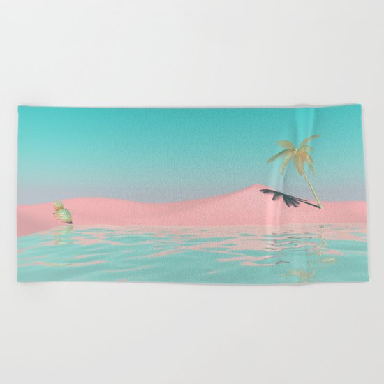 Palm Tree Oasis Beach Towel