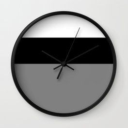 White Black Grey Color Block Wall Clock