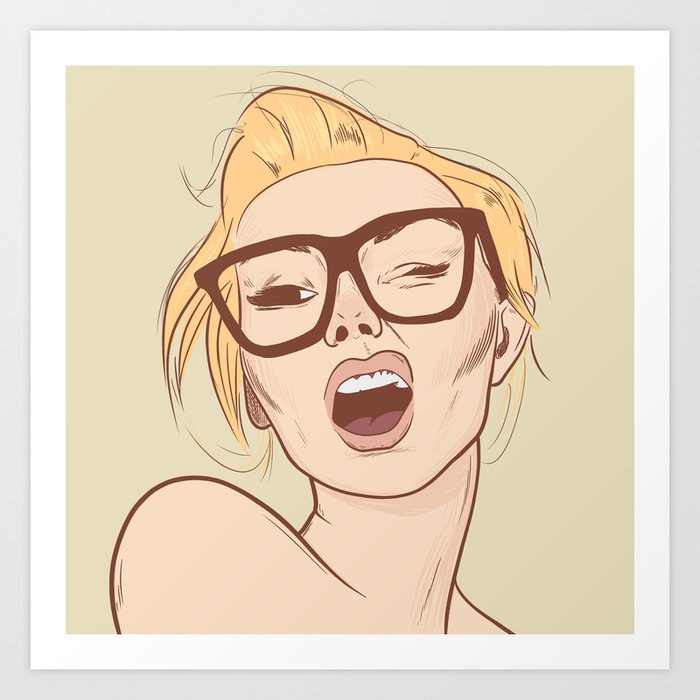 Glasses Girl Art Print