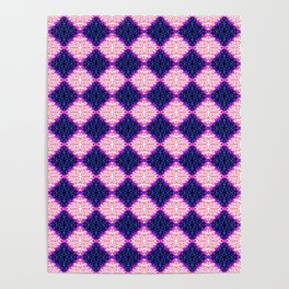 Genderfluid Pride Geometric Flag Checkerboard Pattern  Poster