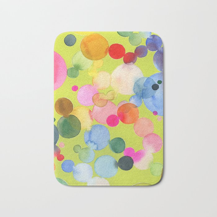 dots in lime green Bath Mat