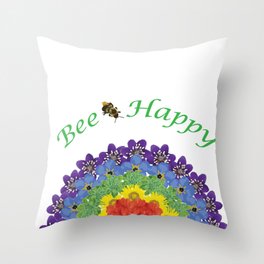 Bee Happy Throw Pillow