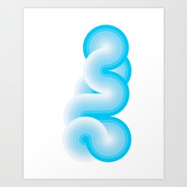 light blue Blob, geometric mindscape Art Print