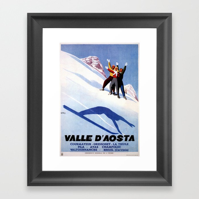 Aosta Valley winter sports Framed Art Print