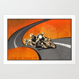 vintage Isle of Man TT motor race poster Art Print