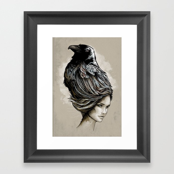 Raven Haired Framed Art Print