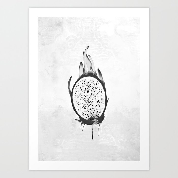 Black And White Dragon Fruit Art Print By Taiprints Society6 Personal and commercial (credit) license use comes with purchase in a downloadable pdf. society6