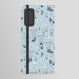 Parachuting Beavers - Blue & White Android Wallet Case