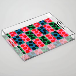 Abstract Modern Psychedelic Dots Hot Pink Acrylic Tray