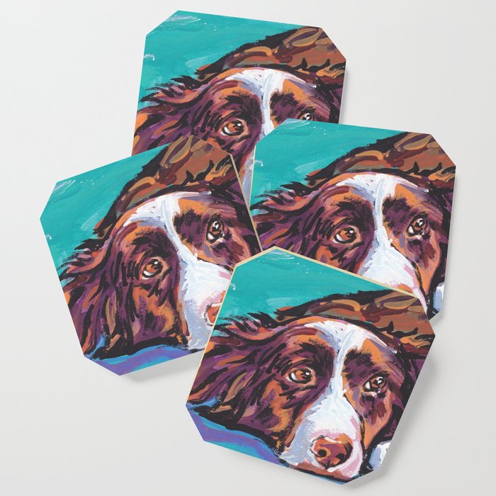 Fun Border Collie Dog Bright Colorful Pop Art Painting By Lea Coaster By Wilddogs Society6
