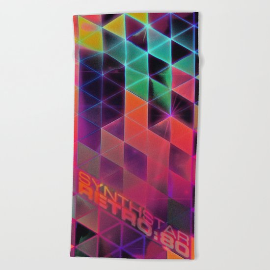 synthstar retro:80 Beach Towel