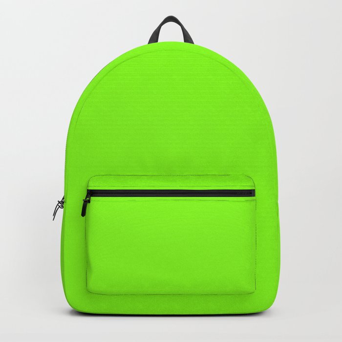 Solid Chartreuse Bright Neon Green Color Backpack