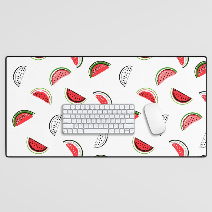 Watermelon illustration Desk Mat