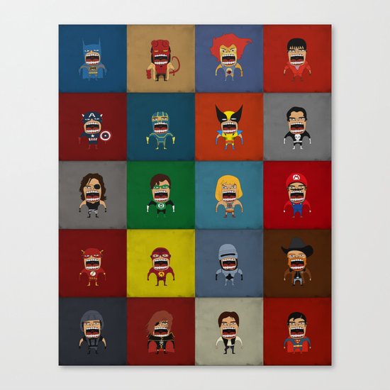 Screaming Heroes Canvas Print