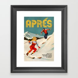 "Apres" Retro Pinup Ski Art Framed Art Print