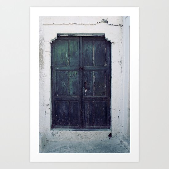 Santorini Door II Art Print
